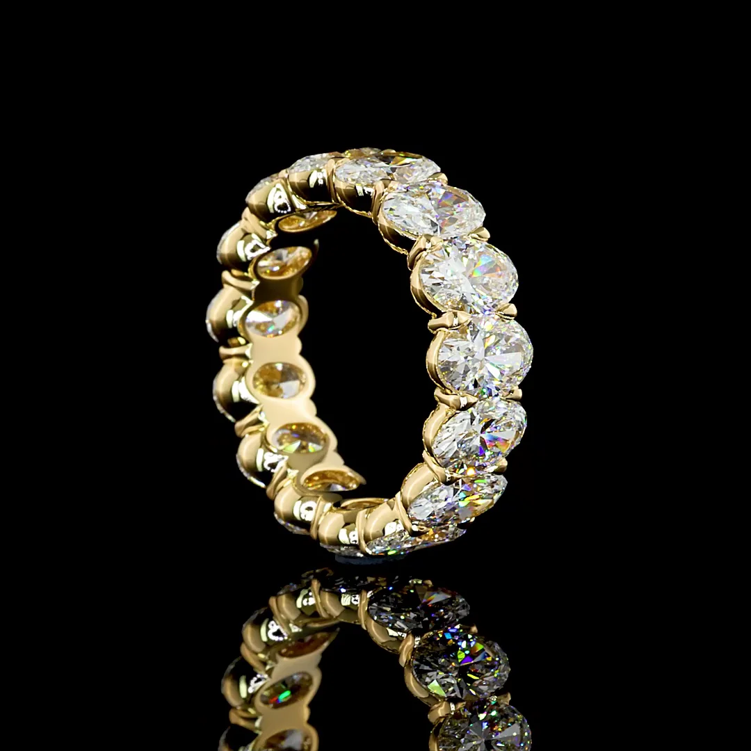 6.64 Cts 14k Yellow Gold Oval Shape Eternity Band Eternity Band - Image 2