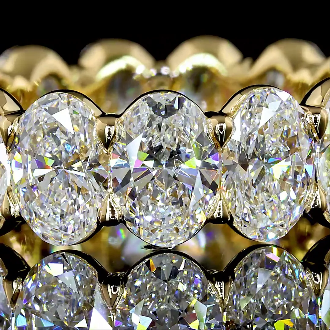 6.64 Cts 14k Yellow Gold Oval Shape Eternity Band Eternity Band - Image 3