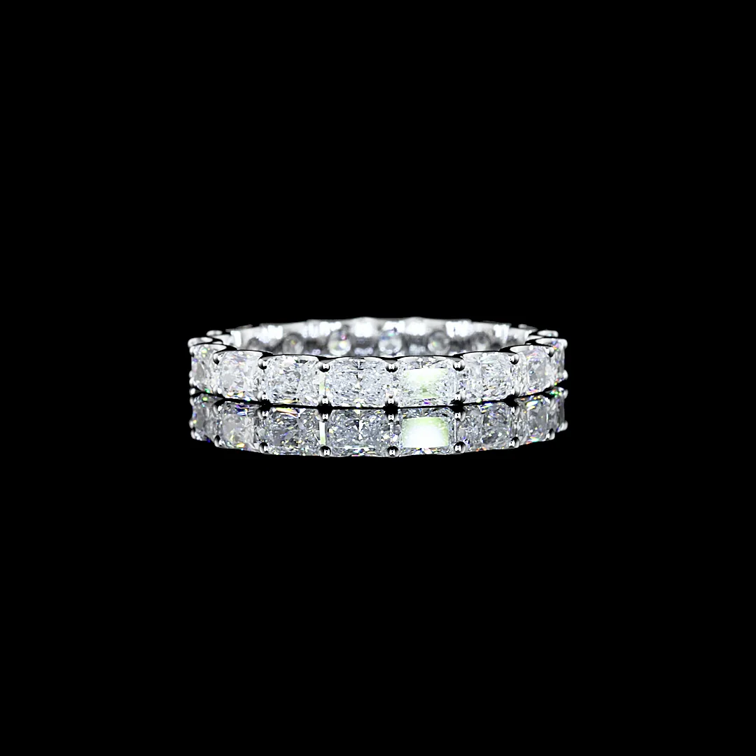 2.01 Cts 14k White Gold Radiant Shape 3/4 Band Eternity Band - Image 3