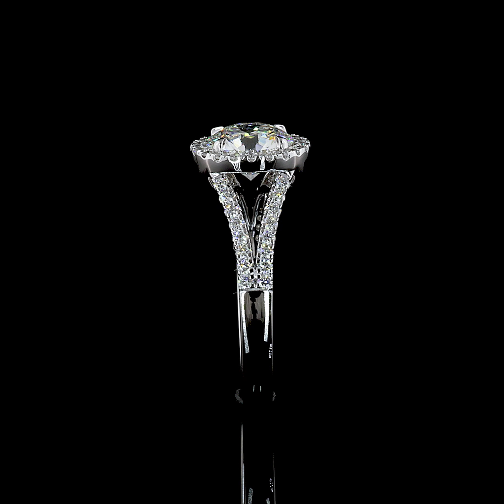 2.04 Cts 14k White Gold Round Shape Split Shank Ring - Image 2