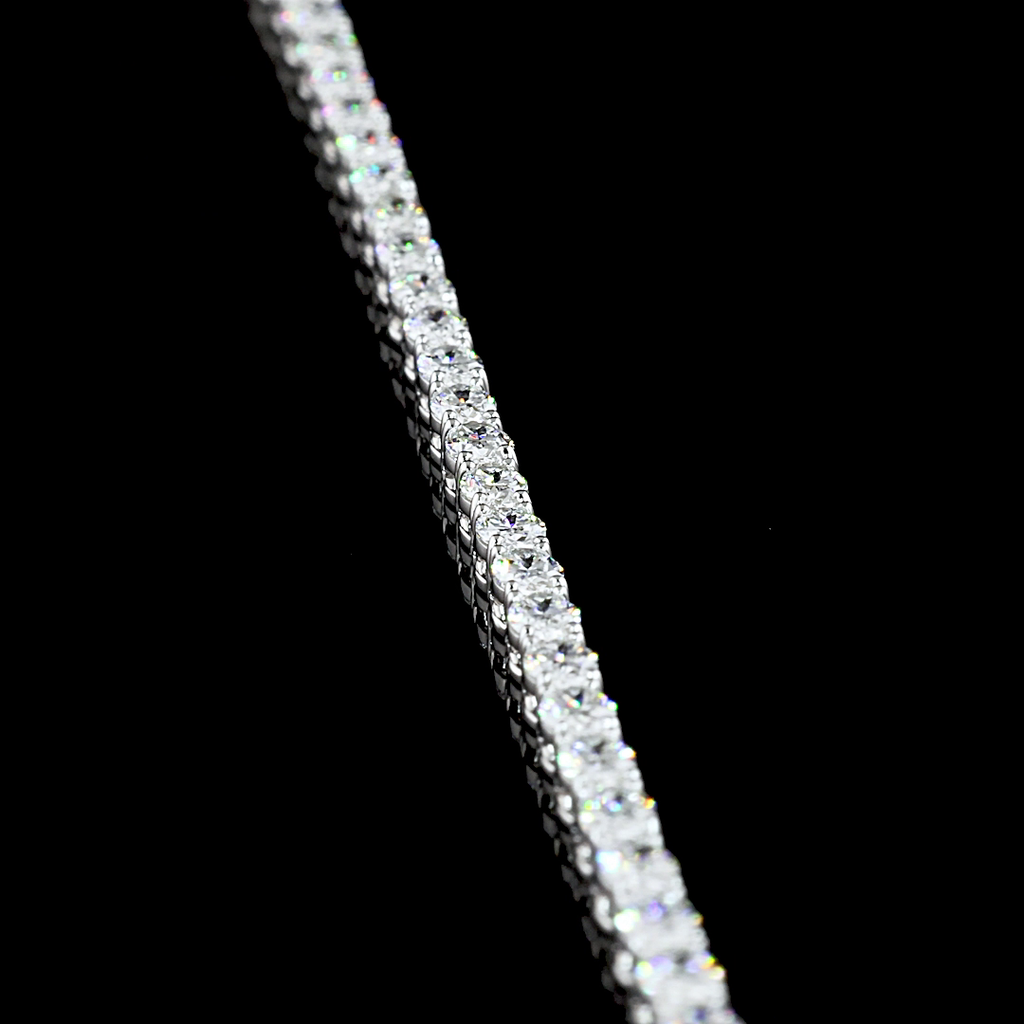 9.89 Cts 14k White Gold Oval Shape Tennis Necklace - Image 2
