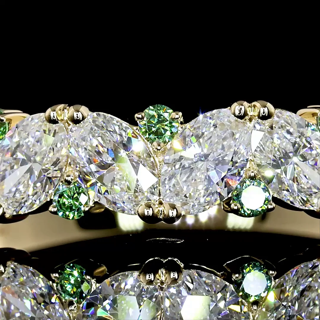 1.59 Cts 14k Yellow Gold Oval Shape Half Eternity Eternity Band - Image 2