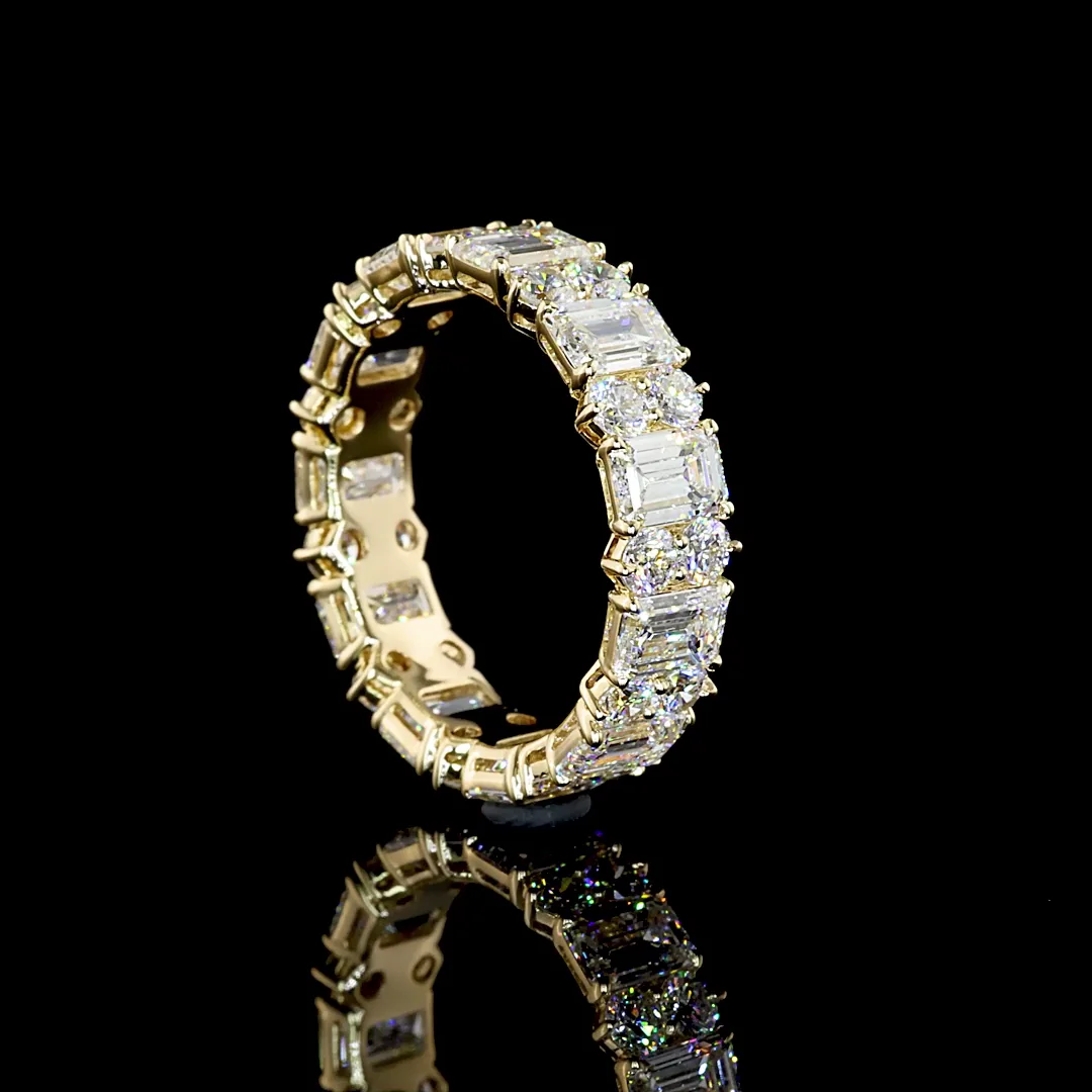 4.88 Cts 14k Yellow Gold Mix Shape Eternity Band Eternity Band - Image 3