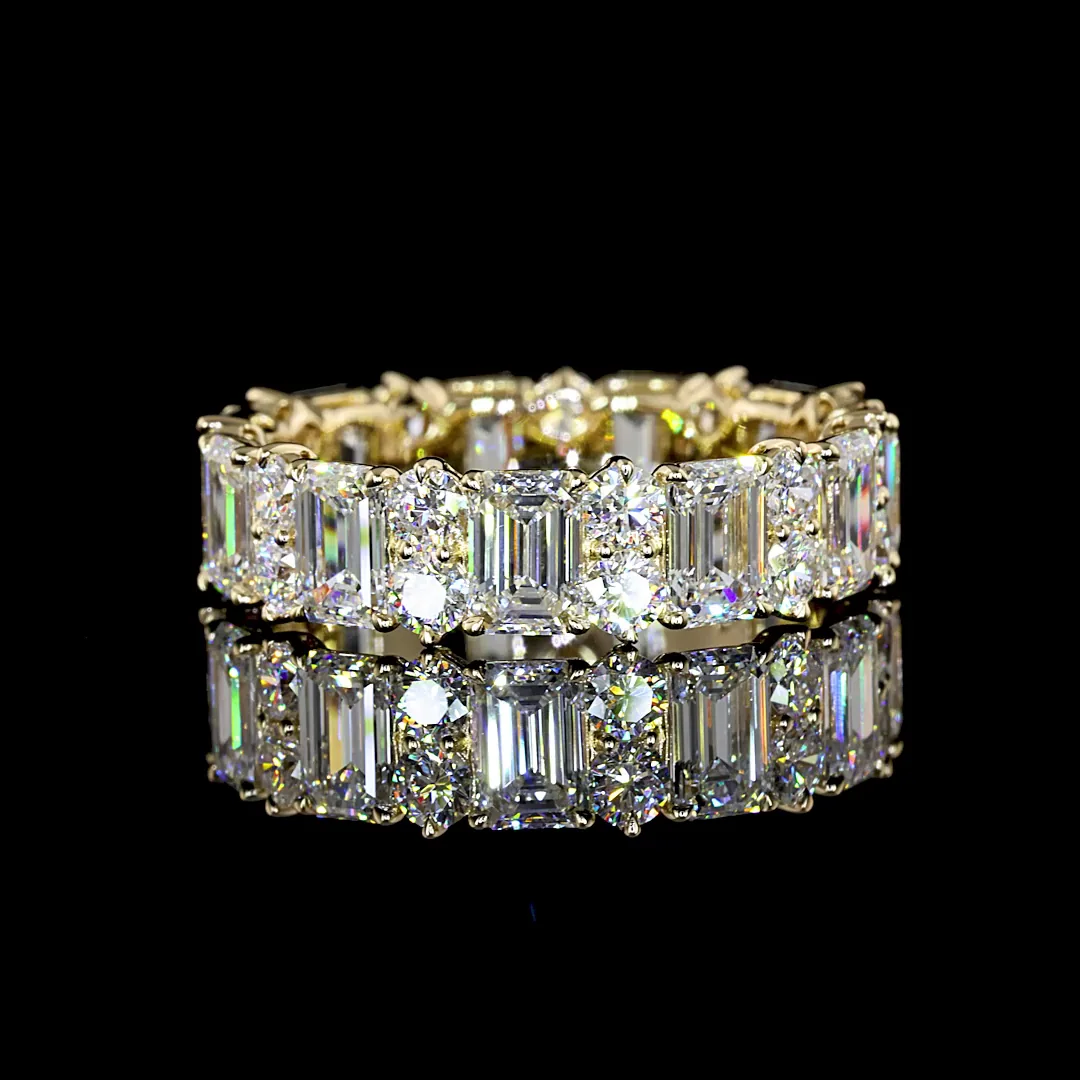 4.88 Cts 14k Yellow Gold Mix Shape Eternity Band Eternity Band - Video