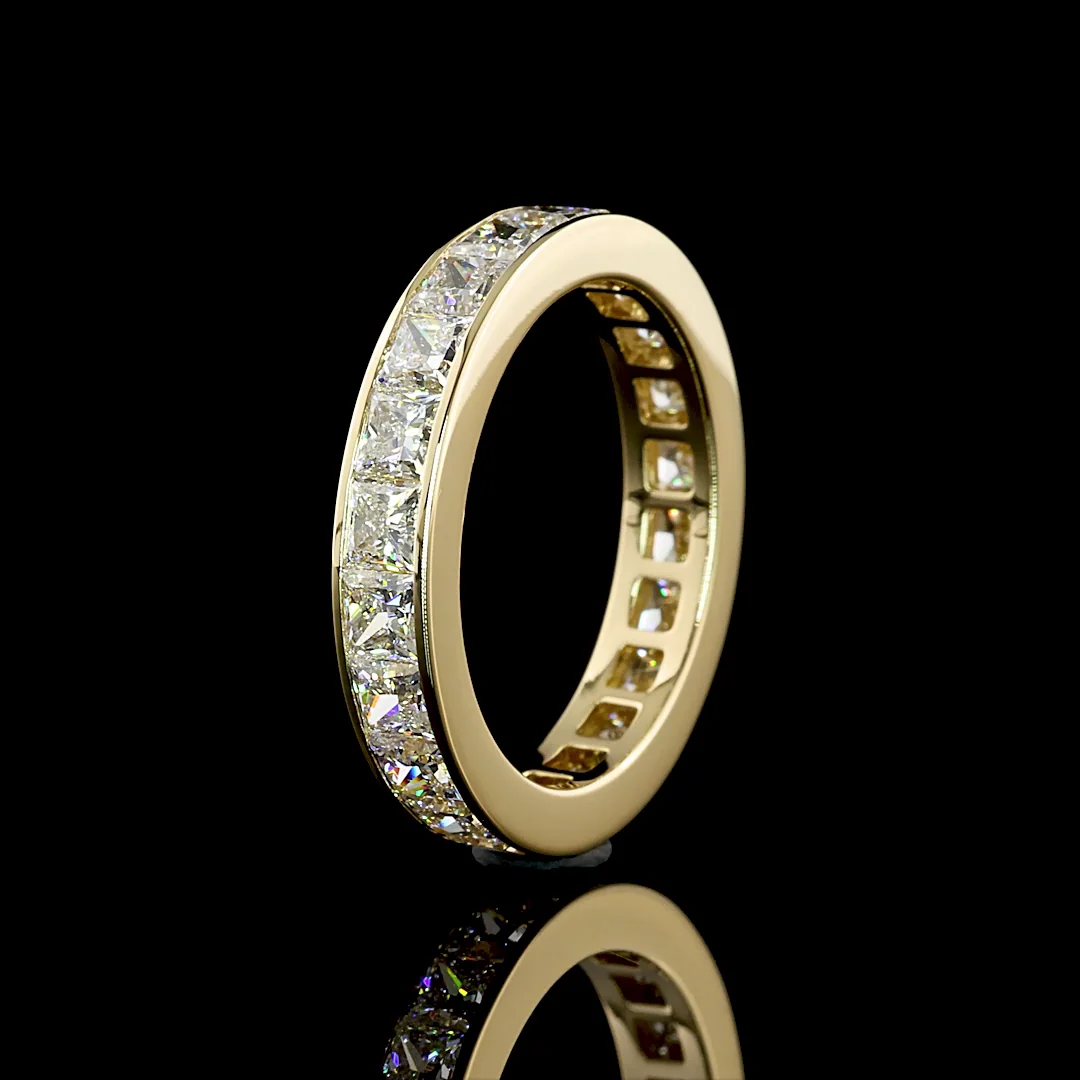 3.15 Cts 14k Yellow Gold Princess Shape Eternity Band Eternity Band - Image 4