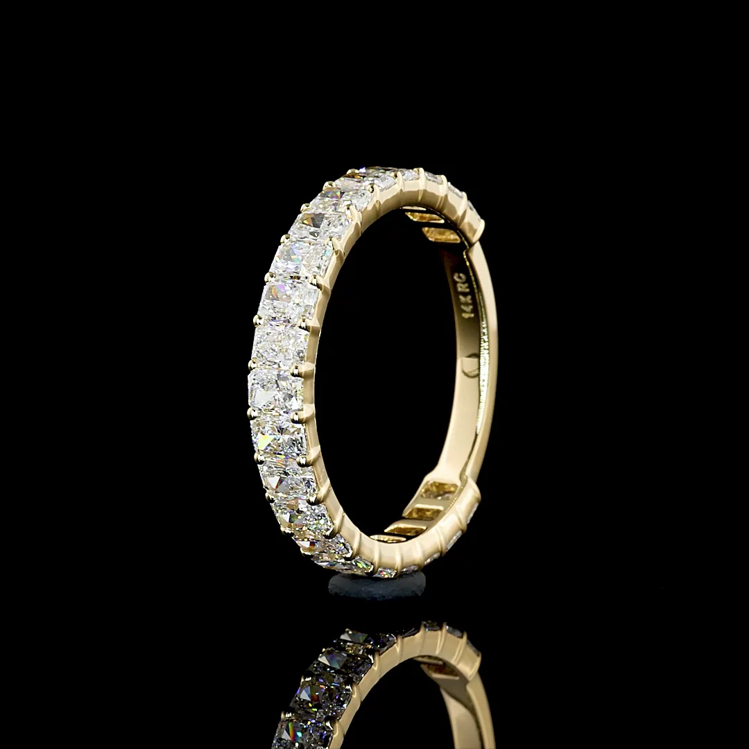 1.76 Cts 14k Yellow Gold Radiant Shape 3/4 Band Eternity Band - Image 4