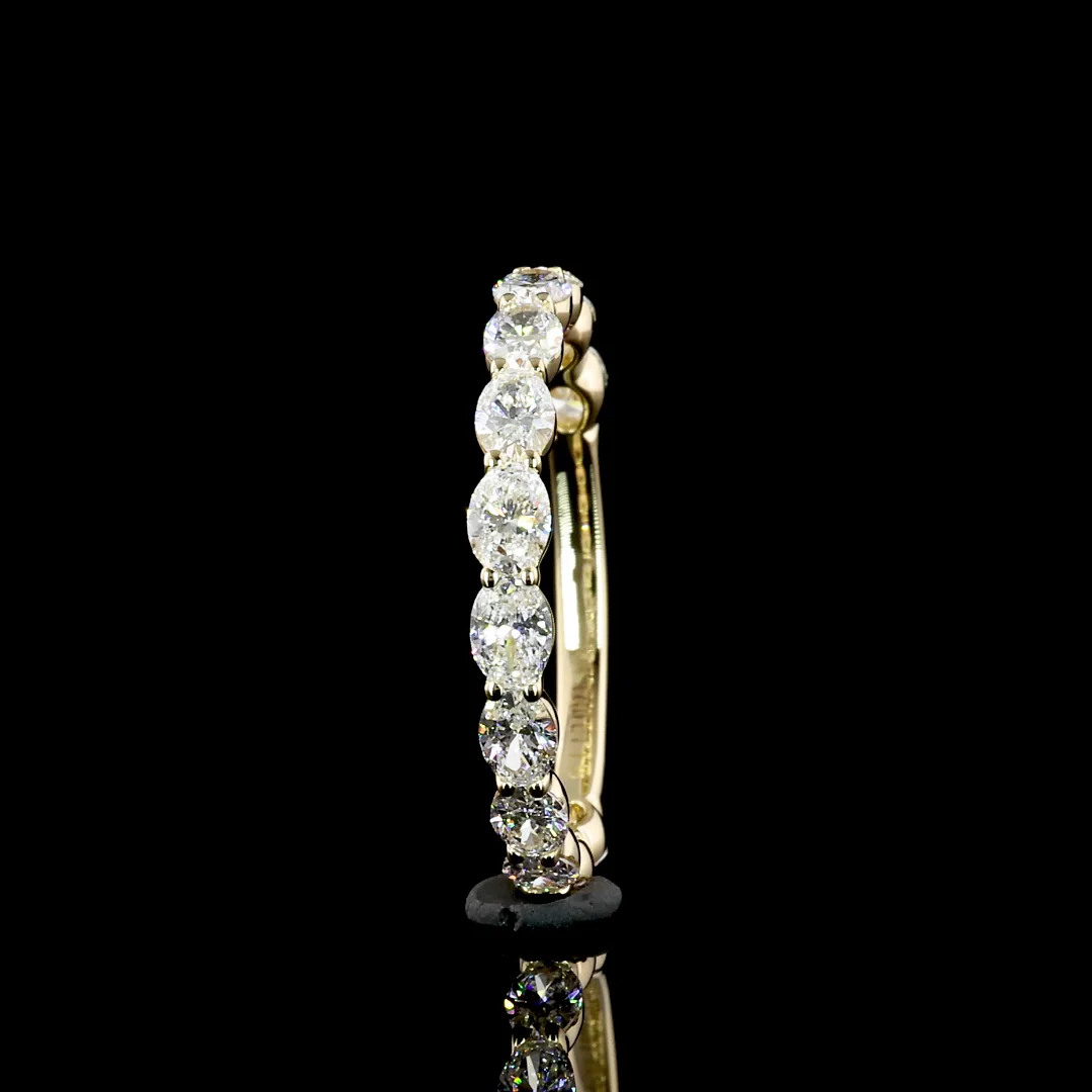 1.19 Cts 14k White Gold Oval Shape 3/4 Band Eternity Band - Image 4