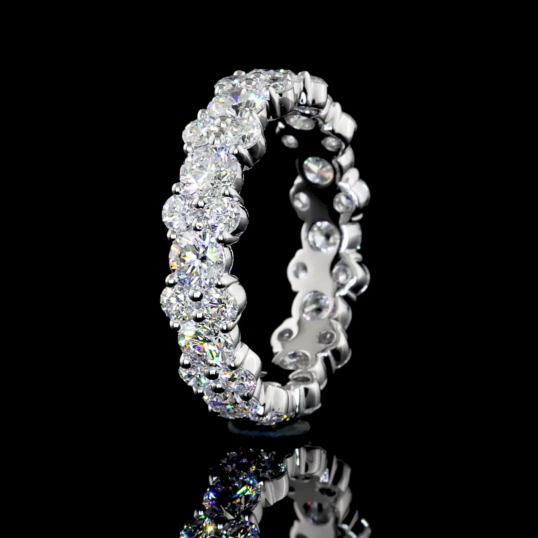 2.83 Cts 14k White Gold Round Shape Eternity Band Eternity Band - Image 4