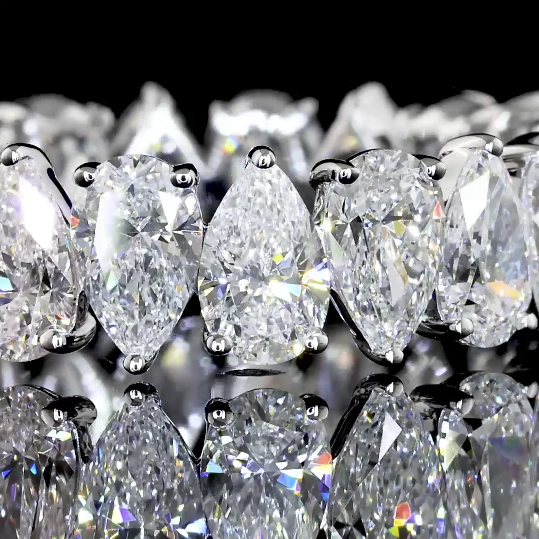 3.77 Cts 14k White Gold Pear Shape Eternity Band Eternity Band - Image 2