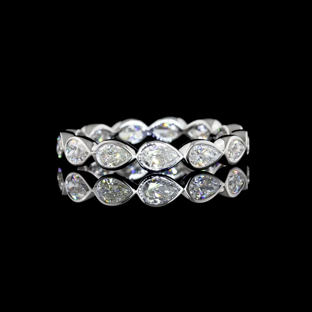 1.19 Cts 14k White Gold Pear Shape Eternity Band Eternity Band - Video
