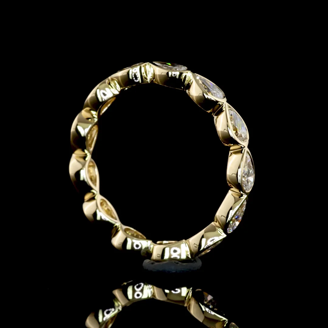 1.21 Cts 14k Yellow Gold Pear Shape Eternity Band Eternity Band - Image 3