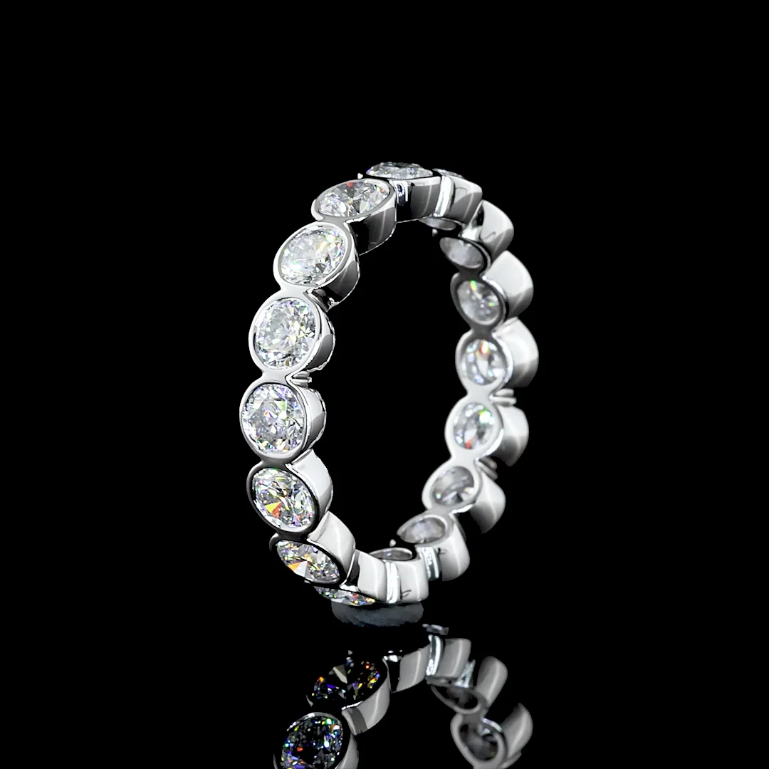 2.61 Cts Platinum Round Shape Eternity Band Eternity Band - Image 4
