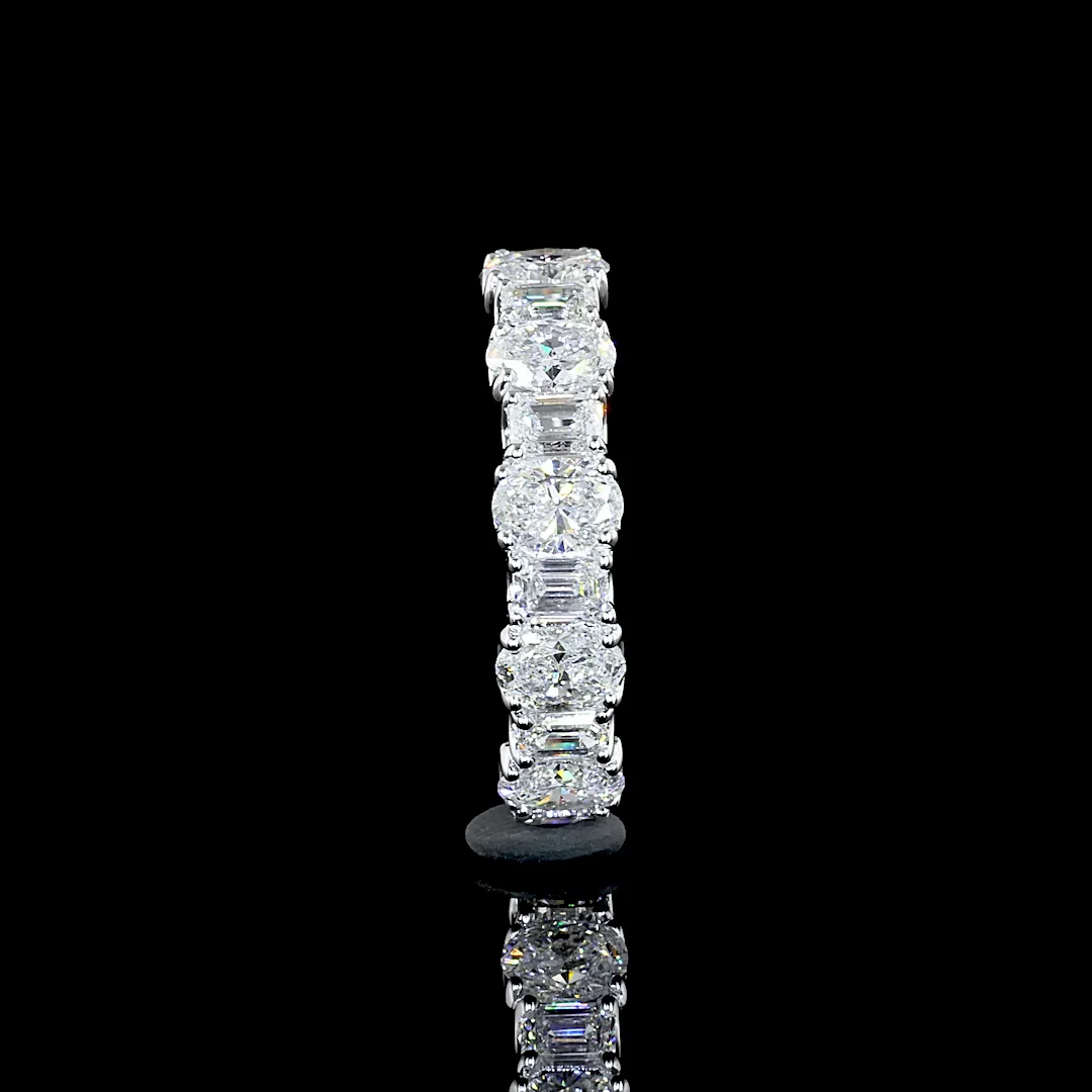 1.56 Cts 18k White Gold Mix Shape Half Eternity Eternity Band - Image 3