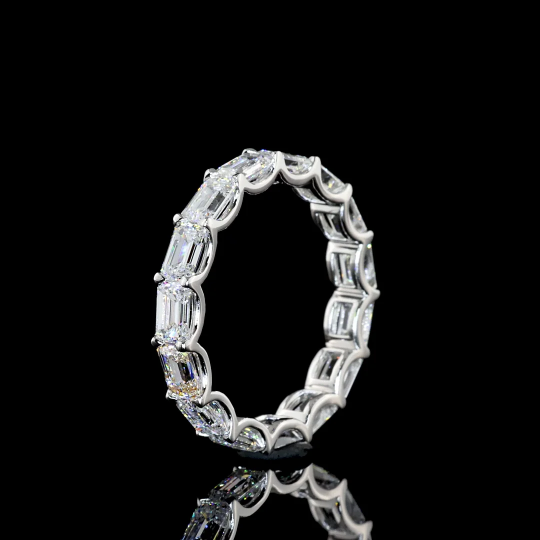 3.35 Cts 18k White Gold Emerald Shape Eternity Band Eternity Band - Image 2