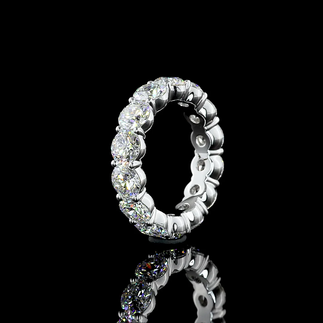 6.2 Cts 18k White Gold Round Shape Eternity Band Eternity Band - Image 2