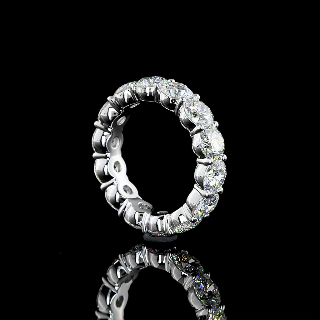 6.2 Cts 18k White Gold Round Shape Eternity Band Eternity Band - Image 4