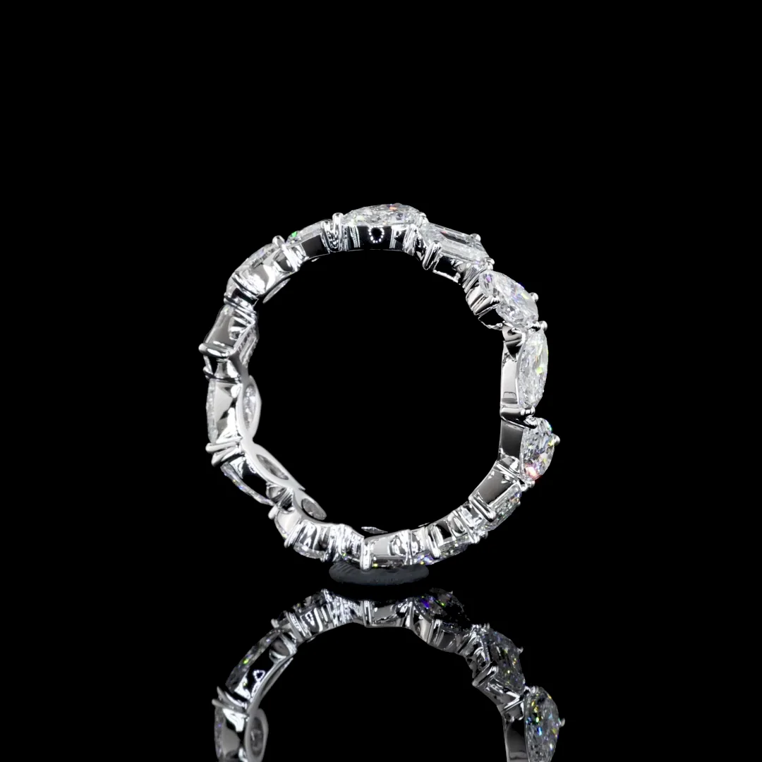 3.01 Cts 18k White Gold Mix Shape Eternity Band Eternity Band - Image 4
