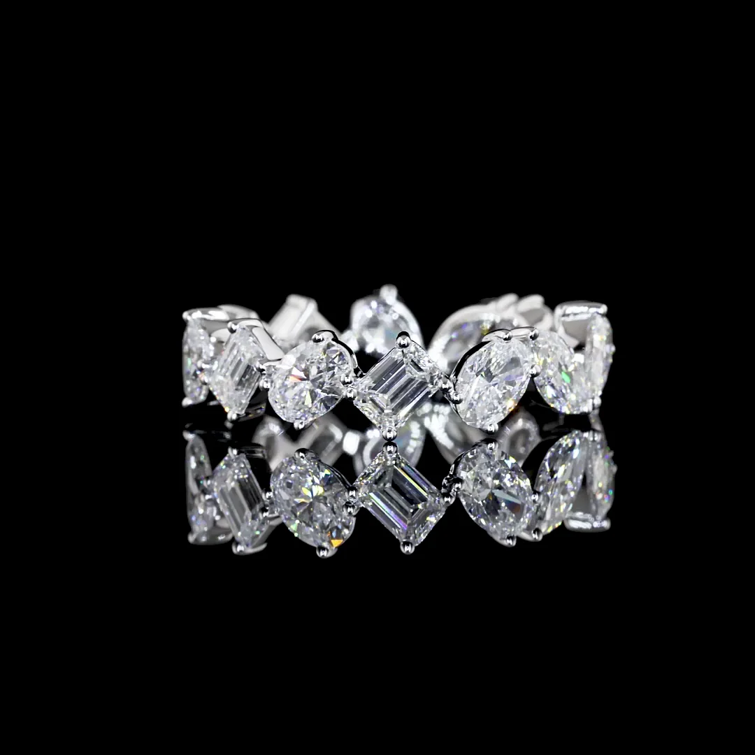 3.01 Cts 18k White Gold Mix Shape Eternity Band Eternity Band - Video