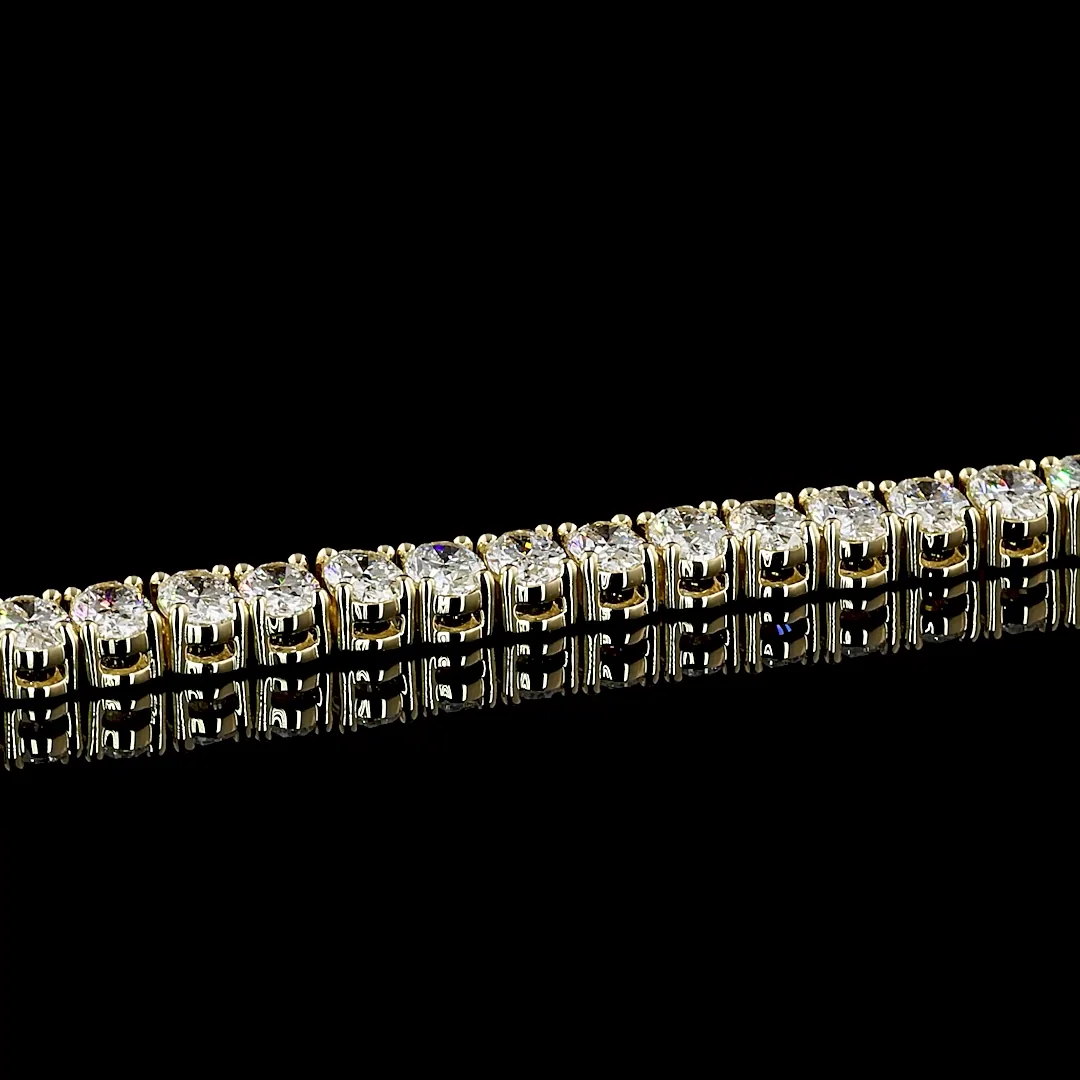 8.12 Cts 14k Yellow Gold Oval Shape Tennis Bracelet - Image 3
