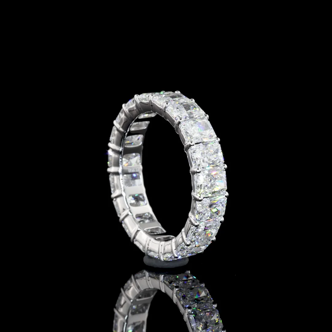 5.91 Cts Platinum Radiant Shape Eternity Band Eternity Band - Image 3