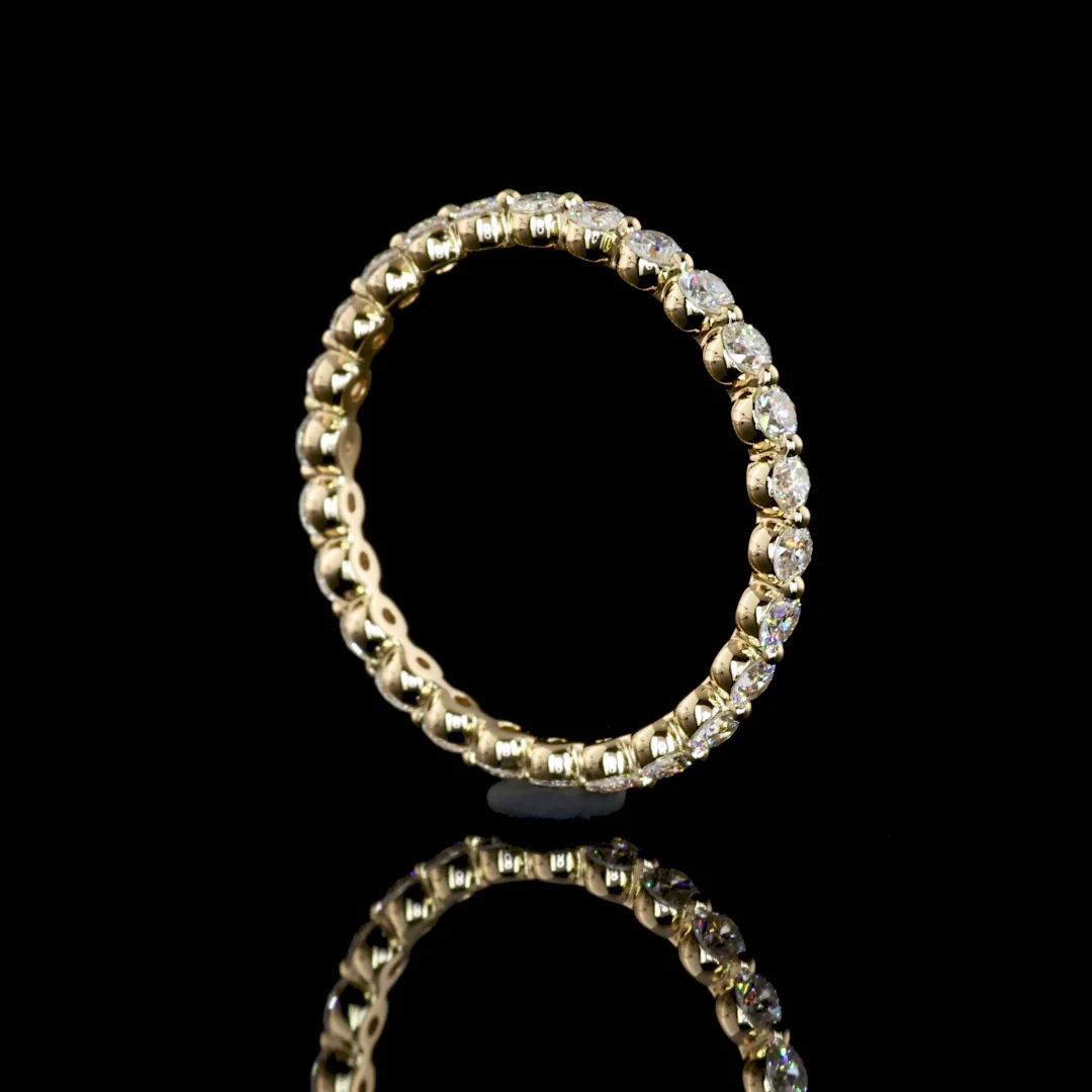 0.85 Cts 18k Yellow Gold Round Shape Eternity Band Eternity Band - Image 3