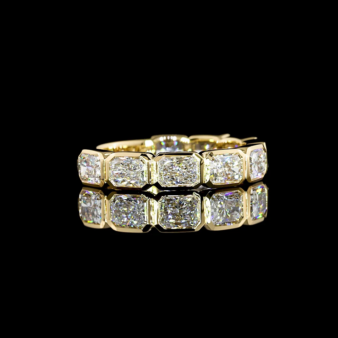 2.22 Cts 18k Yellow Gold Radiant Shape 3/4 Band Eternity Band - Video