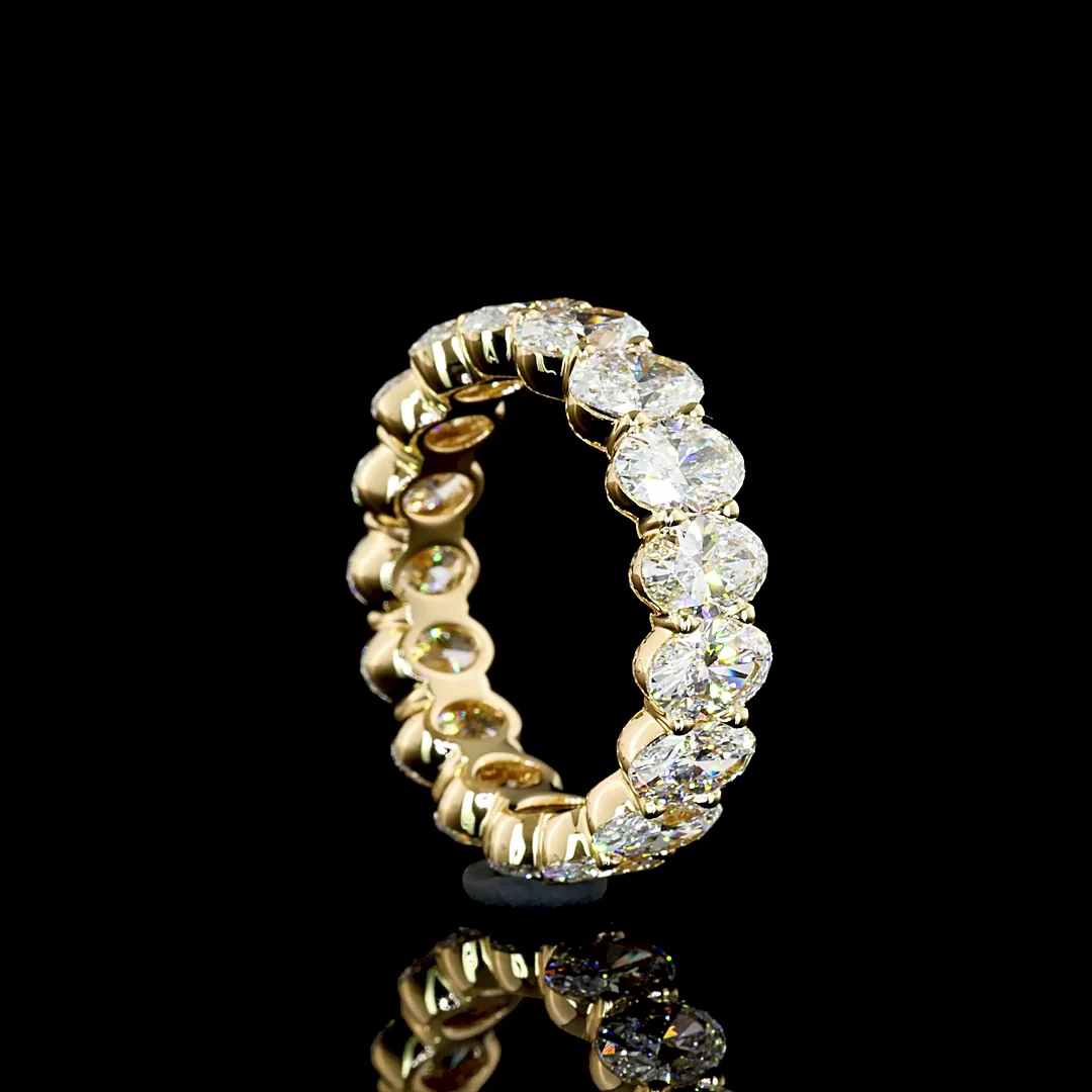 5.44 Cts 18k Yellow Gold Oval Shape Eternity Band Eternity Band - Image 3
