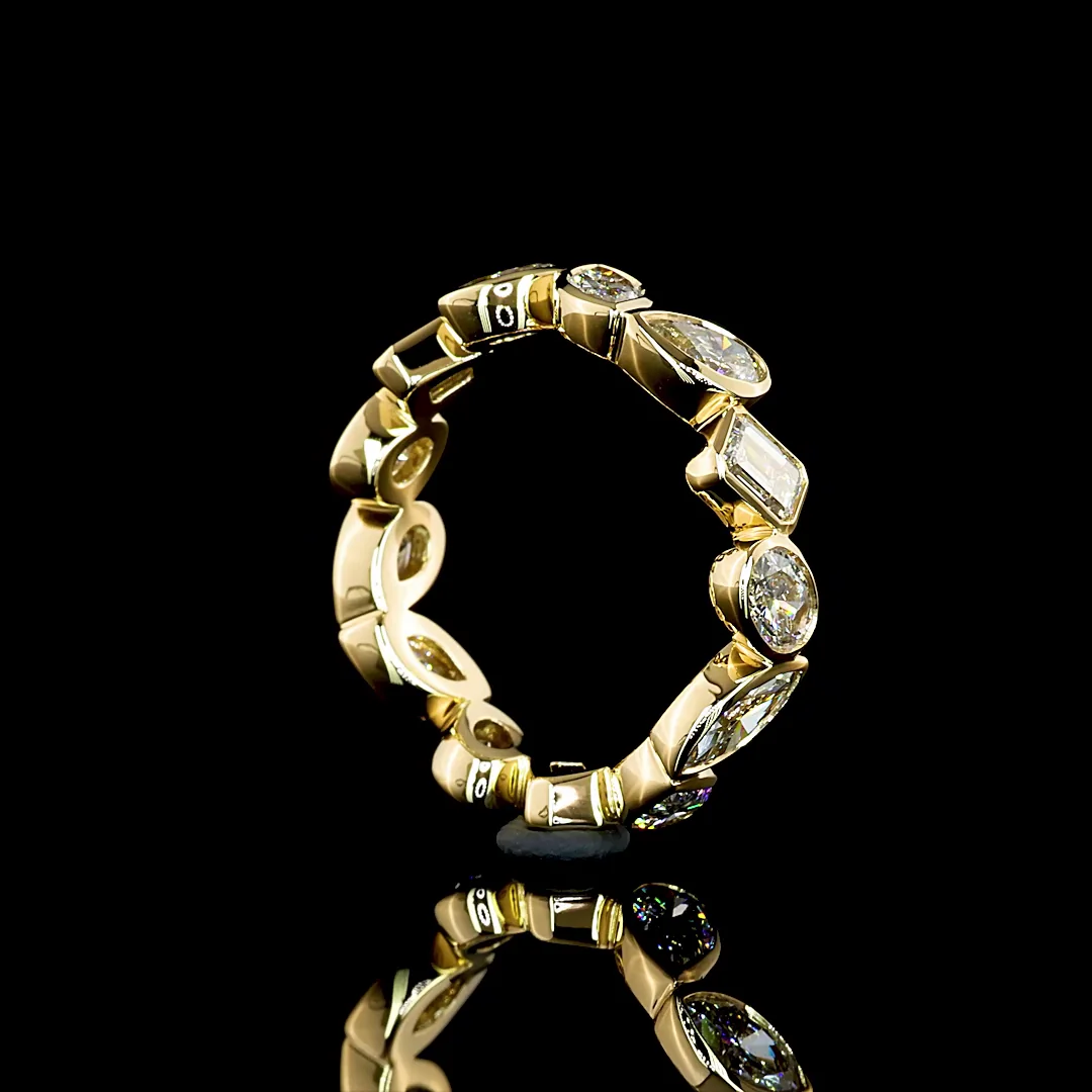 2.84 Cts 18k Yellow Gold Mix Shape Eternity Band Eternity Band - Image 3