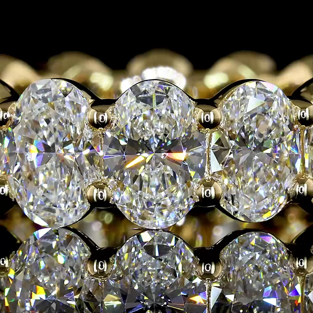 5.12 Cts 14k Yellow Gold Oval Shape Eternity Band Eternity Band - Image 3