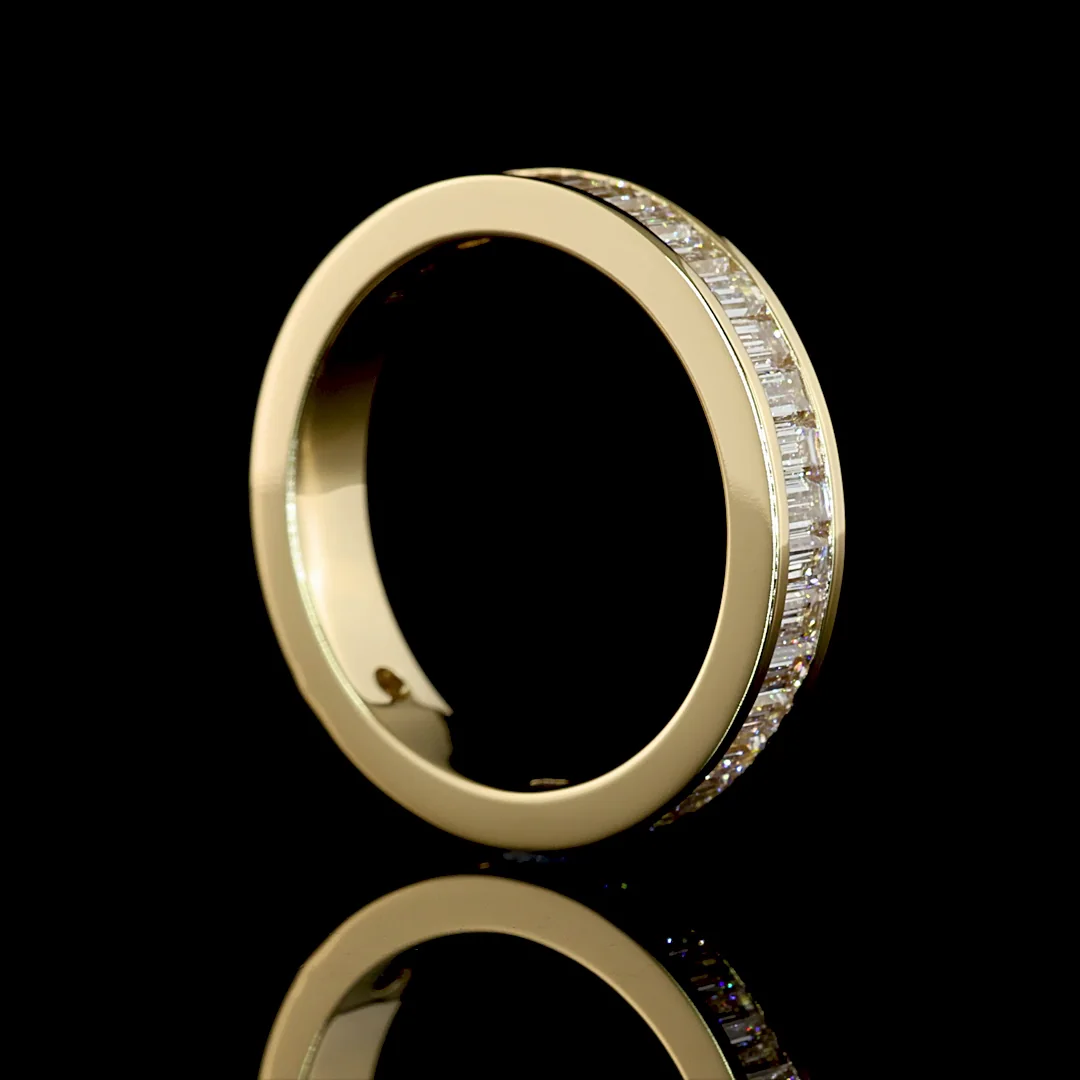 1.43 Cts 14k Yellow Gold Baguette Shape 3/4 Band Eternity Band - Image 2