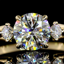 1.6 Cts 14k Yellow Gold Round Shape Hidden Halo Ring - Image 3