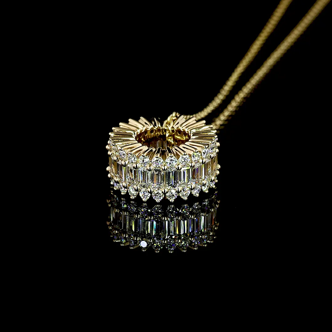 1.25 Cts 14k Yellow Gold Mix Shape Pendant Pendant - Image 4