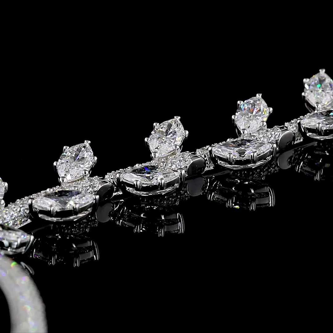 16.53 Cts 14k White Gold Mix Shape Special Bracelet - Image 2