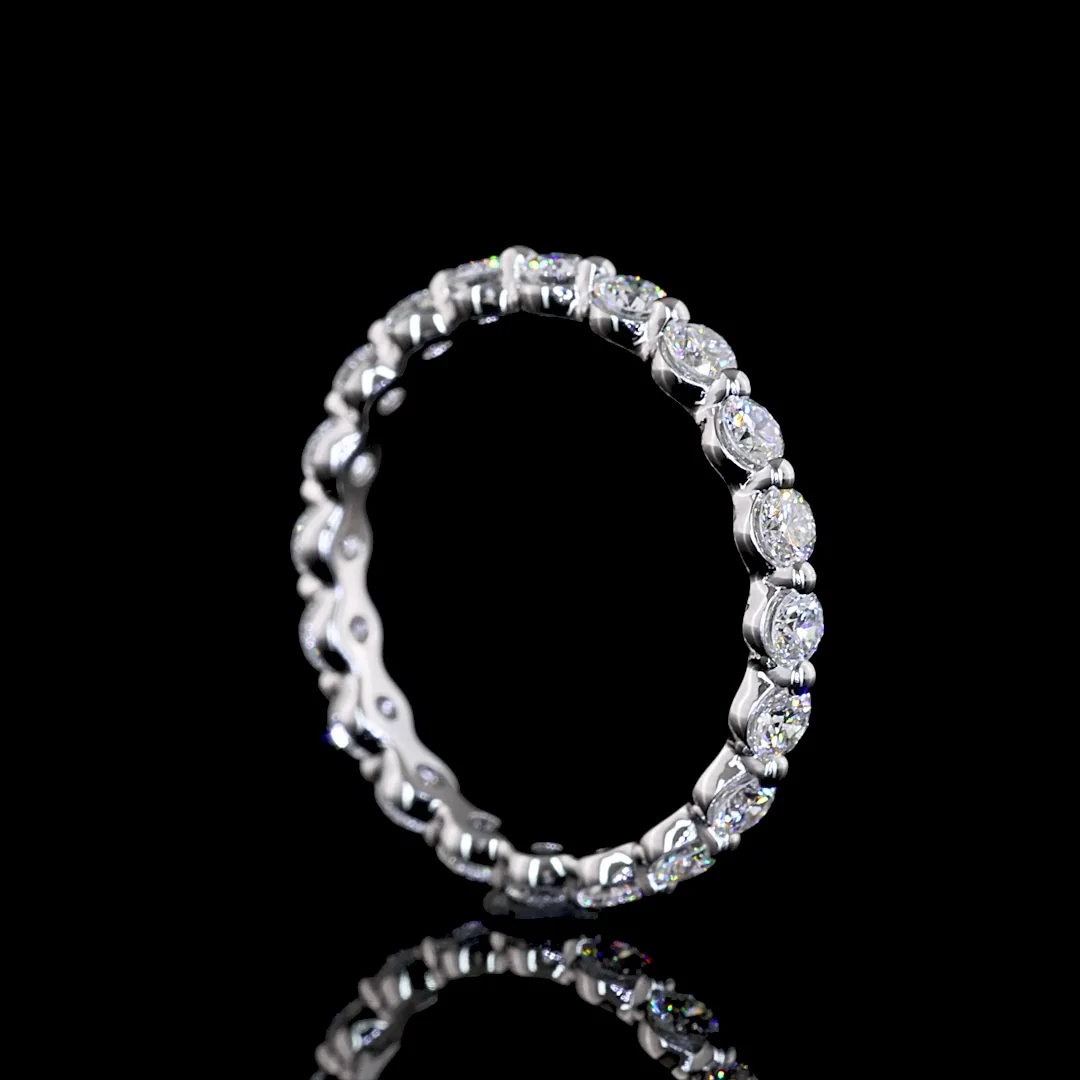 0.77 Cts 14k White Gold Round Shape Eternity Band Eternity Band - Image 2