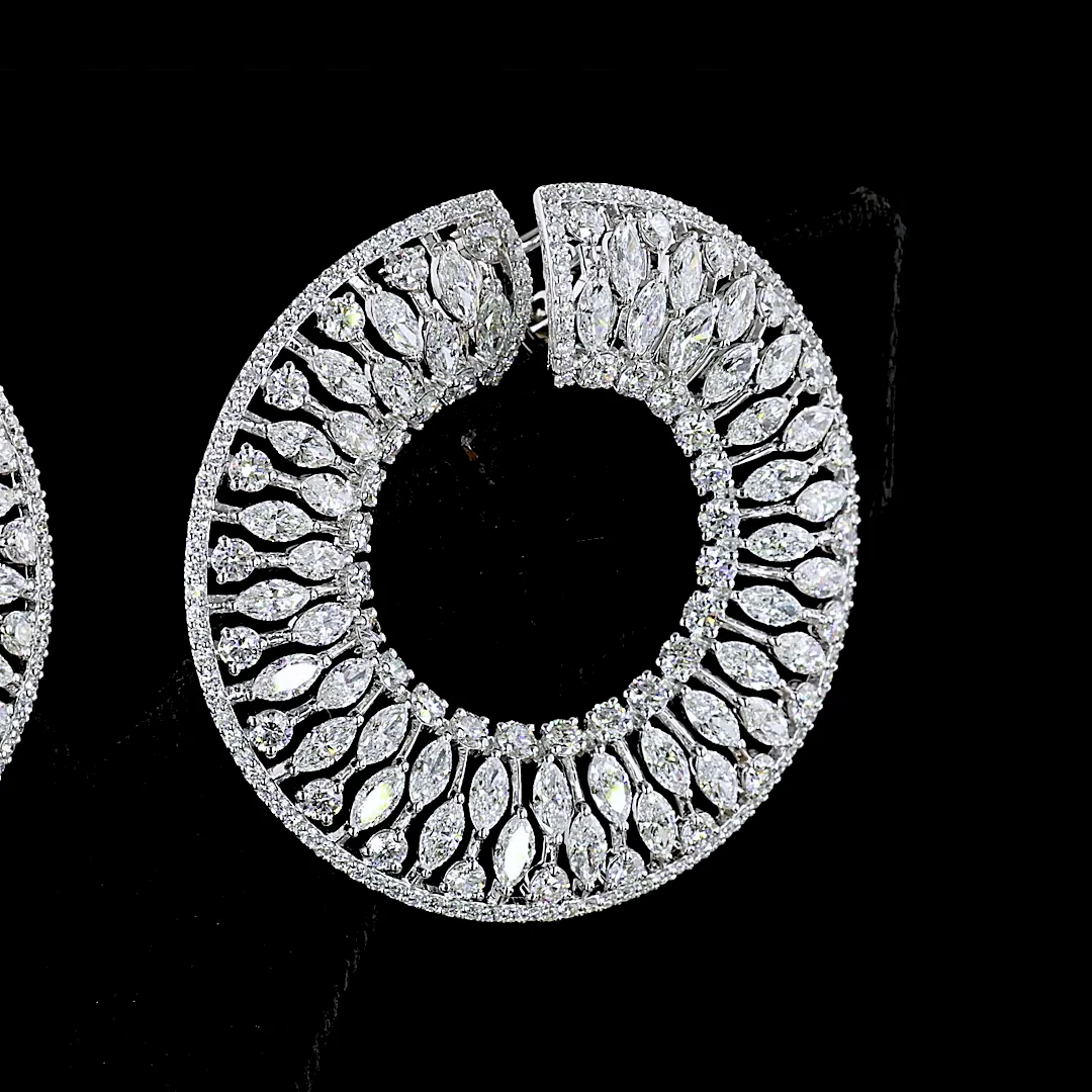 12.41 Cts 14k White Gold Mix Shape Special Earring - Image 4