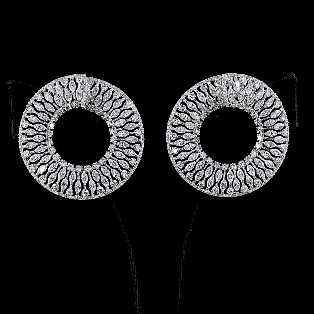 12.41 Cts 14k White Gold Mix Shape Special Earring - Video