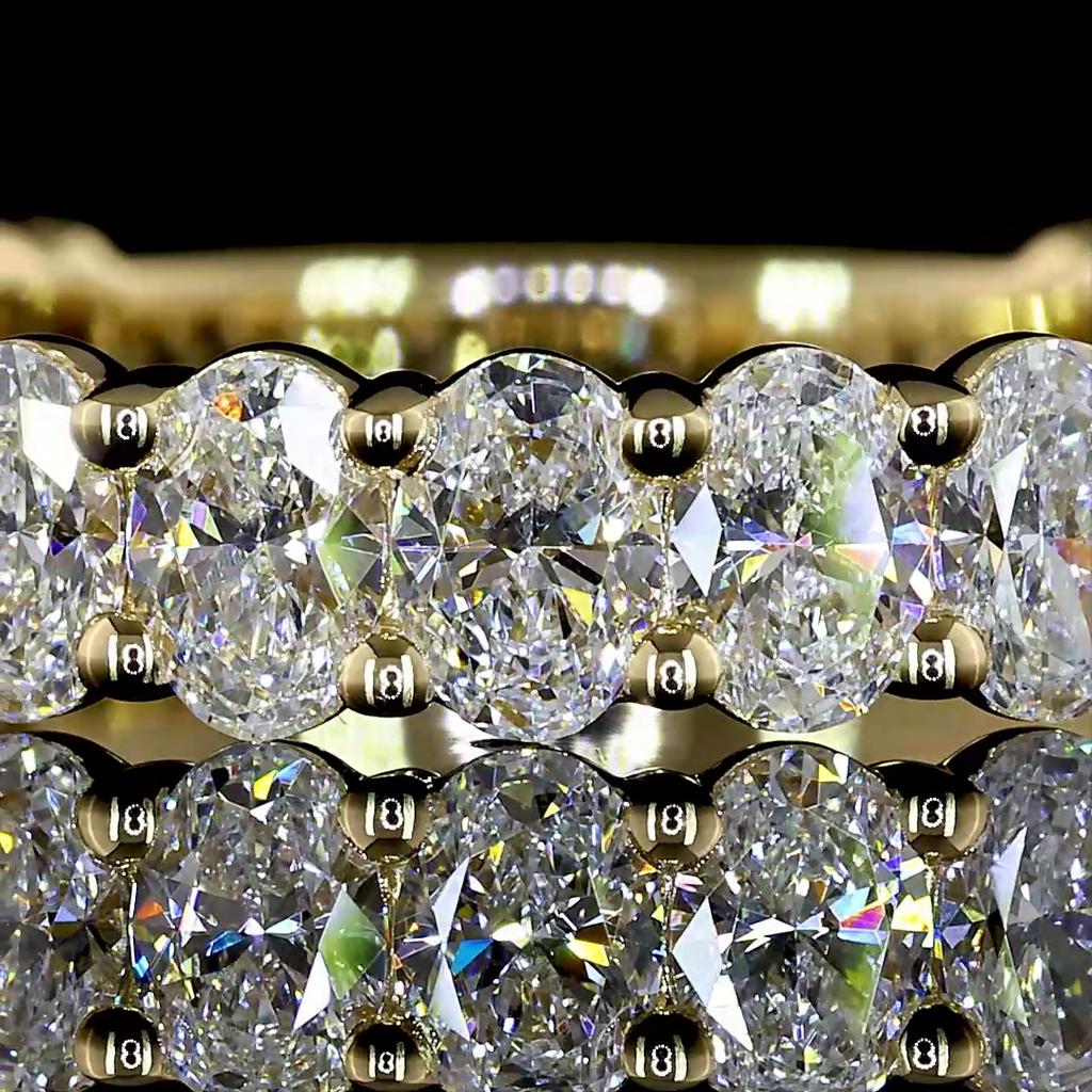 2.03 Cts 14k Yellow Gold Oval Shape 3/4 Band Eternity Band - Image 3