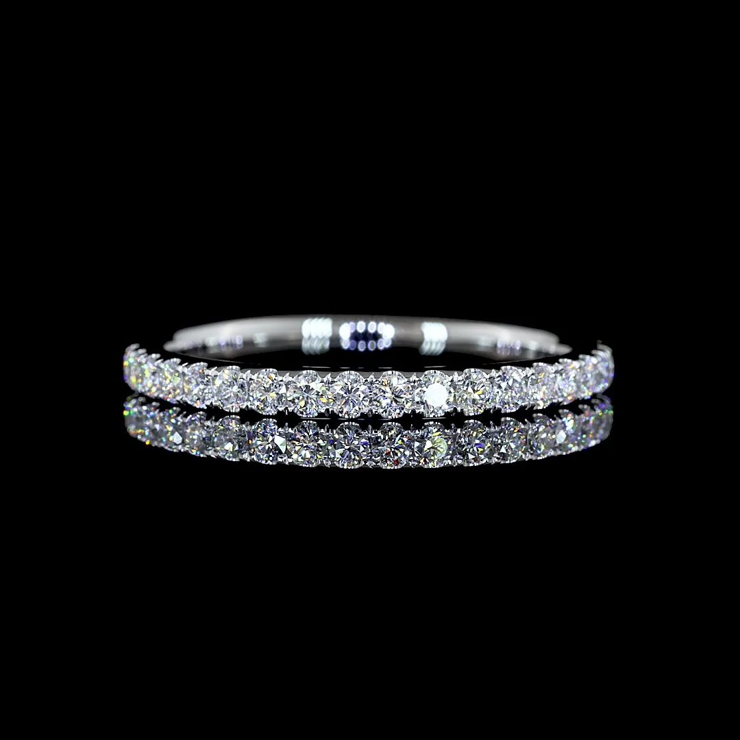 0.34 Cts 14k White Gold Round Shape Half Eternity Eternity Band - Video