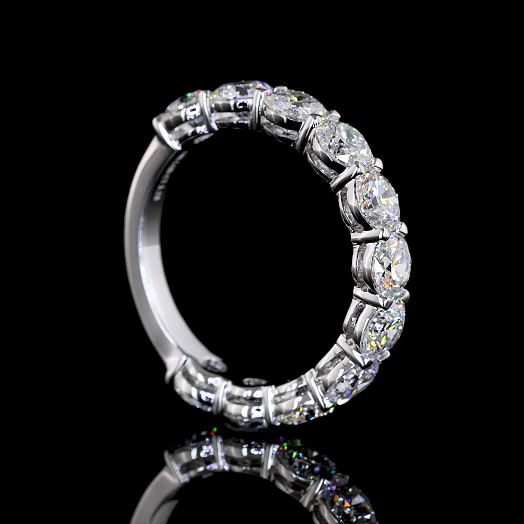 3.26 Cts 14k White Gold Round Shape 3/4 Band Eternity Band - Image 2