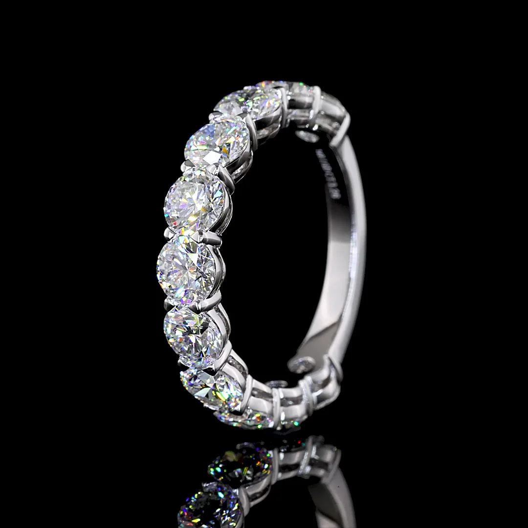 3.26 Cts 14k White Gold Round Shape 3/4 Band Eternity Band - Image 4