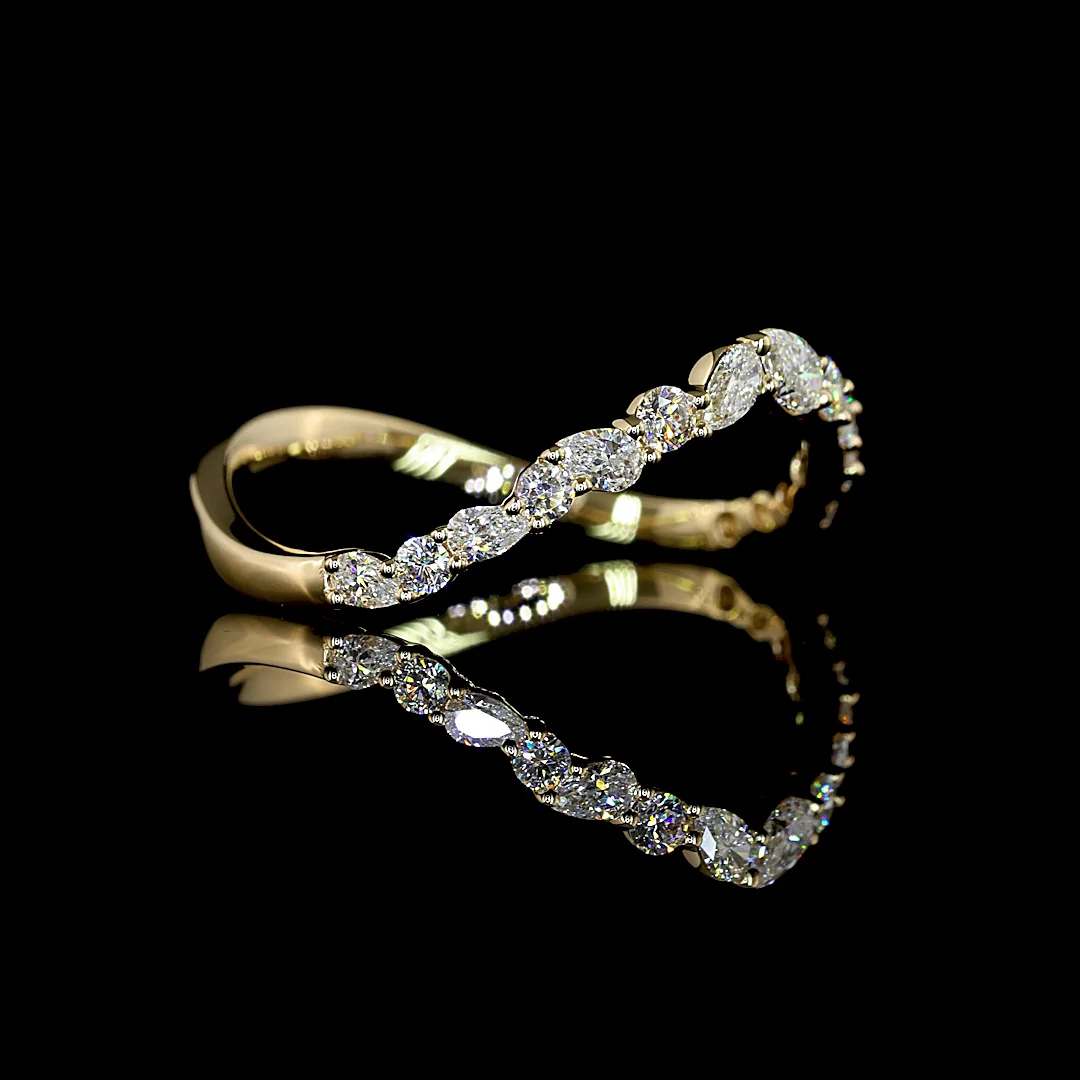 0.39 Cts 14k Yellow Gold Mix Shape Half Eternity Eternity Band - Image 3