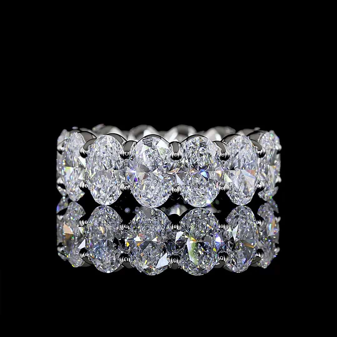 7.21 Cts Platinum Oval Shape Eternity Band Eternity Band - Video