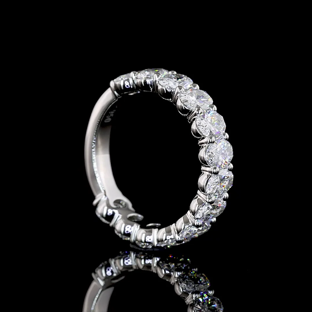 2.03 Cts Platinum Oval Shape 3/4 Band Eternity Band - Image 2