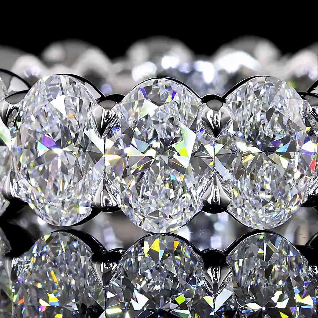 9.2 Cts 14k White Gold Oval Shape Eternity Band Eternity Band - Image 3