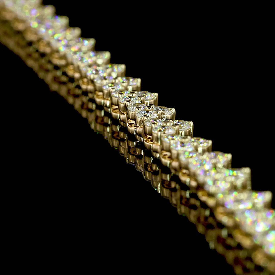 6.16 Cts 14k Yellow Gold Round Shape Tennis Necklace - Image 2