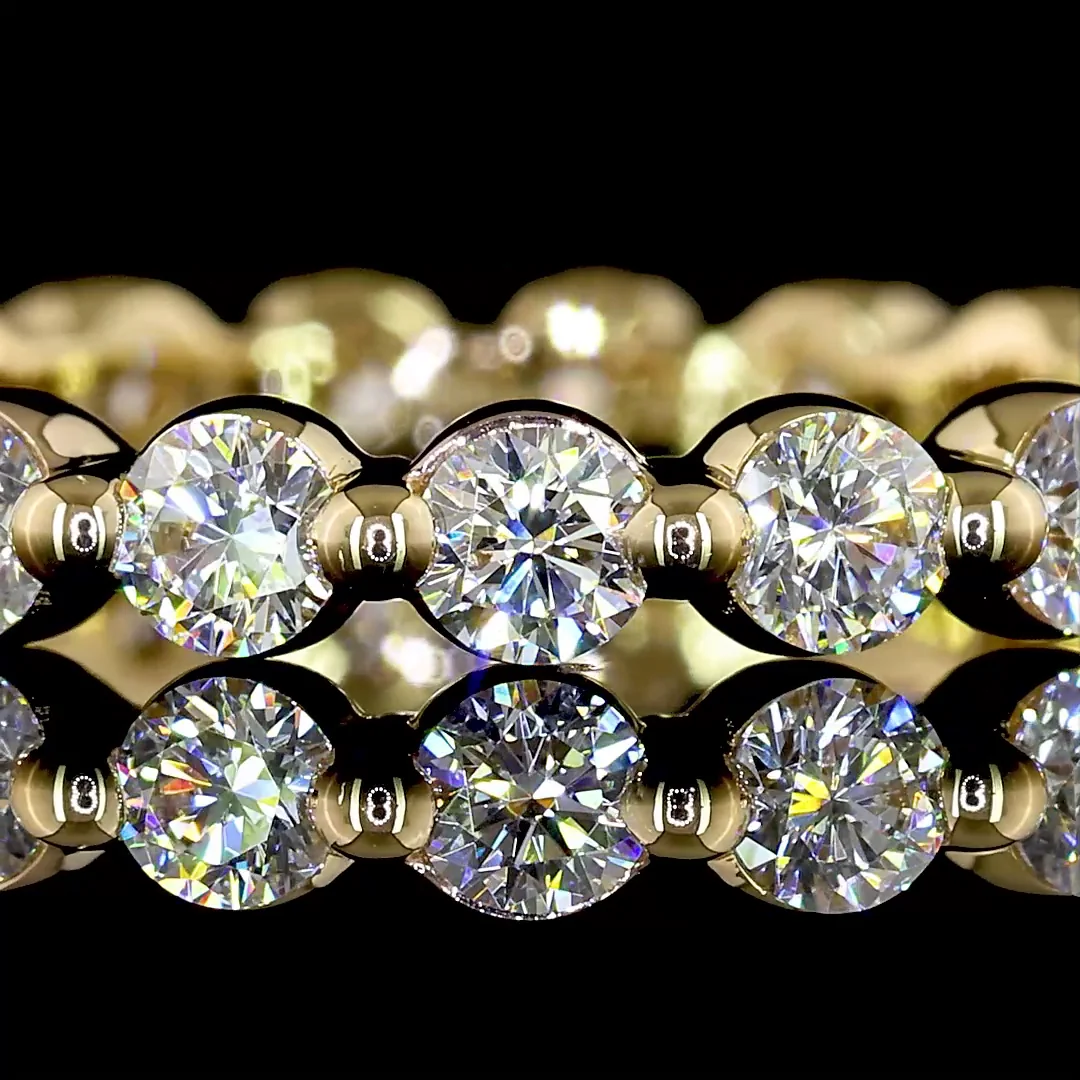 0.93 Cts 18k Yellow Gold Round Shape Eternity Band Eternity Band - Image 3