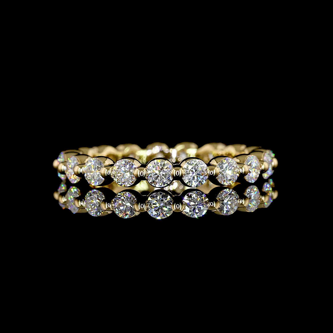 0.93 Cts 18k Yellow Gold Round Shape Eternity Band Eternity Band - Video
