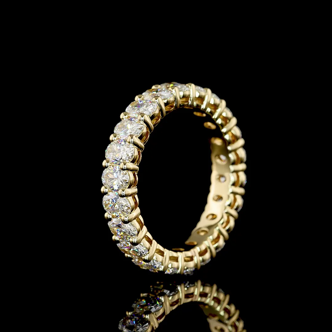 2.51 Cts 14k Yellow Gold Oval Shape Eternity Band Eternity Band - Image 4