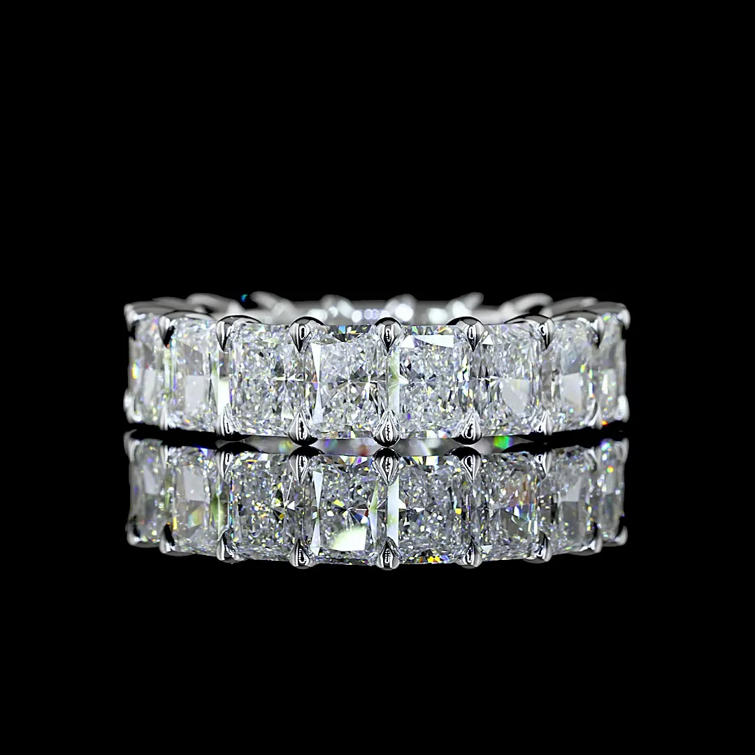 6.55 Cts 14k White Gold Radiant Shape Eternity Band Eternity Band - Video