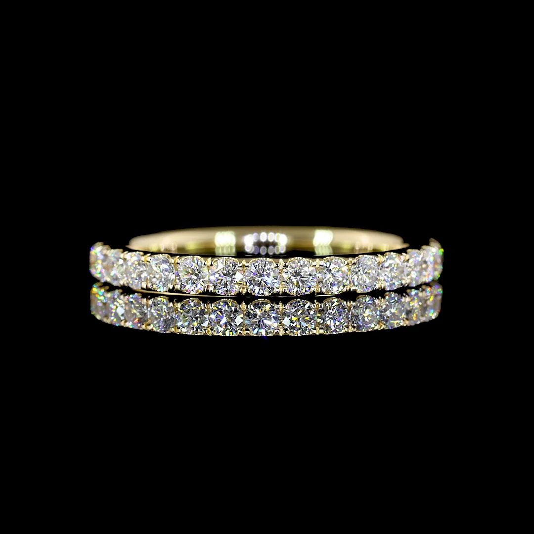 0.48 Cts 14k Yellow Gold Round Shape Half Eternity Eternity Band - Video